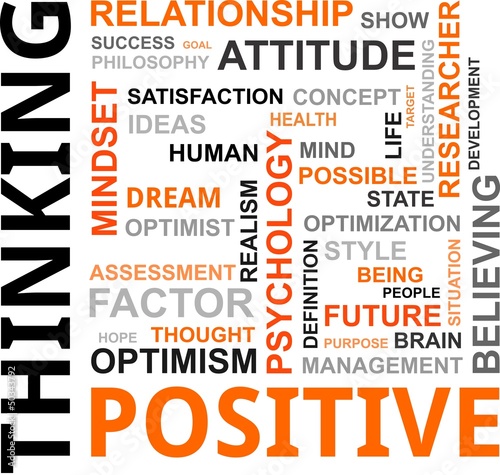 Vector: word cloud - positive thinking word cloud - positive thinking