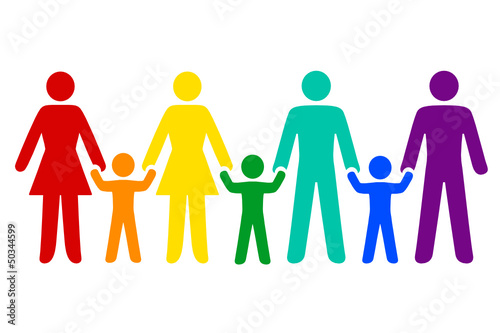 Vector: Regenbogenfamilie, Vielfalt in bunt Regenbogenfamilie, Vielfalt in bunt