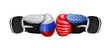 Boxing concept on different backgrounds