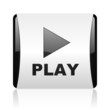 play black and white square web glossy icon
