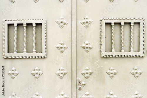 Photo: Metal Texture. Door with Windows. Metal Texture. Door with Windows.