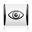 eye black and white square web glossy icon