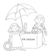 Vector: ice cream stand-coloring ice cream stand-coloring