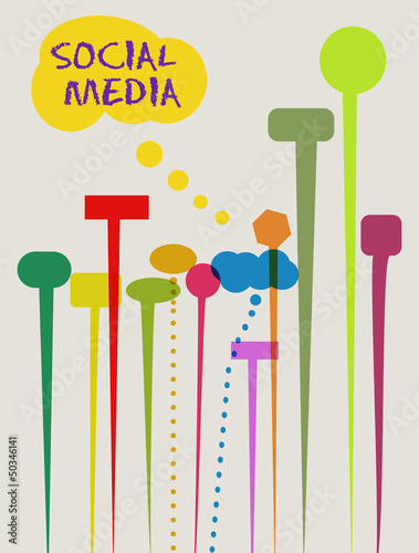 Vector: social networks and media concept, speech bubbles, vector social networks and media concept, speech bubbles, vector