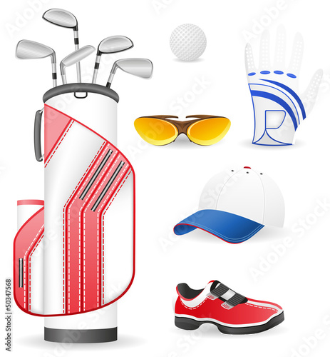 Vector: equipment and clothing for golf vector illustration equipment and clothing for golf vector illustration