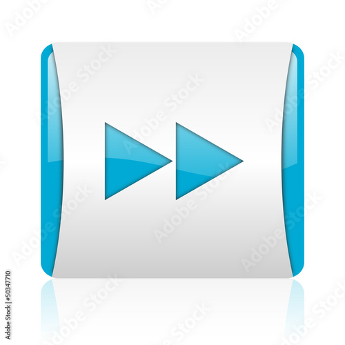 Illustration: scroll blue and white square web glossy icon scroll blue and white square web glossy icon