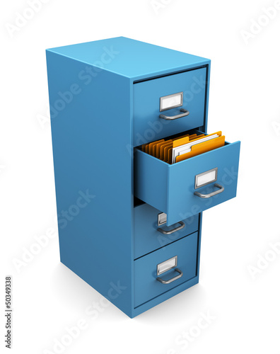 Illustration: 3d cabinet with folders 3d cabinet with folders