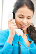 businesswoman with rotary phone calling