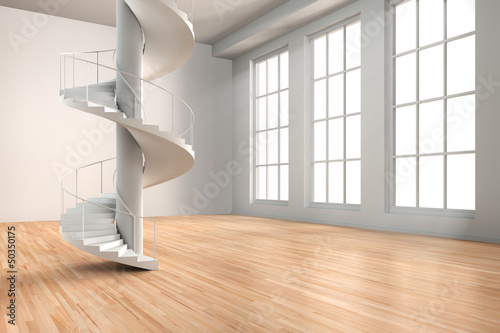 Illustration: Loft mit Wendeltreppe Loft mit Wendeltreppe