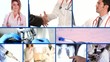 medical doctors collage on blue