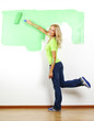 woman paint on wall