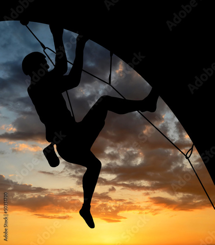 Photo: silhouette climber in sunset silhouette climber in sunset