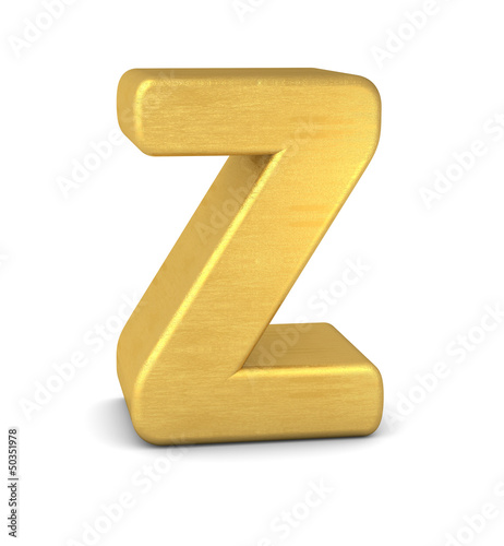 Illustration: buchstabe letter Z gold vertikal buchstabe letter Z gold vertikal