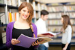 Young students in a library