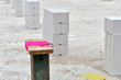 constructing new houses with sandstone blocks