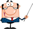 Business Manager Gesturing With A Pointer Stick