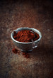 Cayenne pepper in a ceramic dish