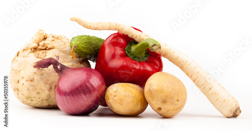 Photo: vegetables isolated on white vegetables isolated on white