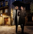 Elegant couple in autumnal coats