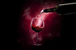 wineglass with bottle