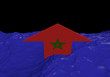 Morocco flag arrow in abstract ocean illustration