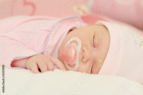 Photo: newborn sleeping with dummy newborn sleeping with dummy