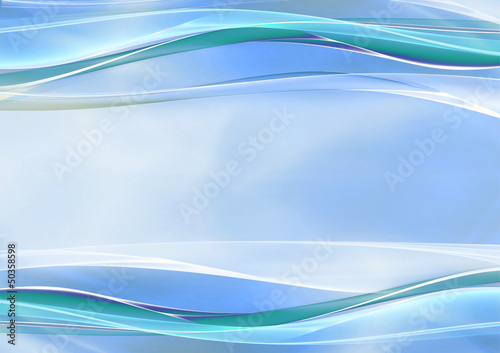 Illustration: Awesome waves on light blue background Awesome waves on light blue background