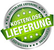 Button Banner "Kostenlose Lieferung" grün/silber