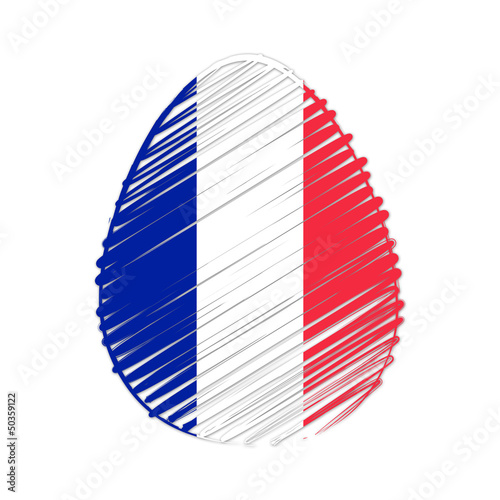 Illustration: French flag in easter egg French flag in easter egg