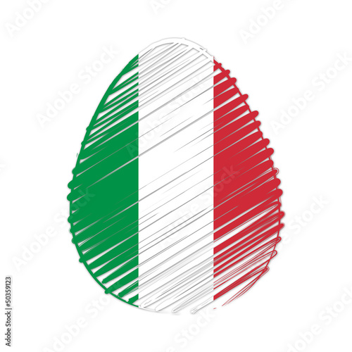 Illustration: Italian flag in easter egg Italian flag in easter egg
