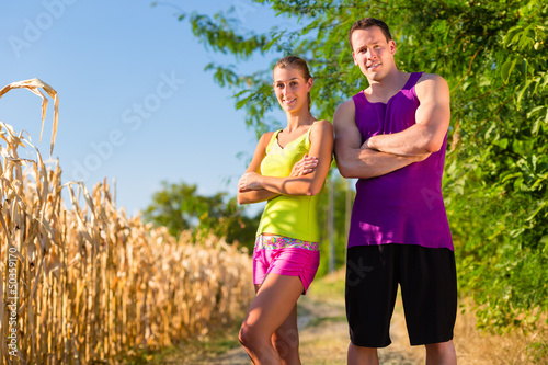 Photo: Man and woman running for sport Man and woman running for sport