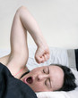 woman yawning
