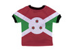 Small shirt with Burundi flag isolated on white background