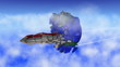 animated intro with transforming airplane from earth planet