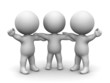 3D Men holding hands teamwork concept