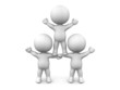 Team of Three 3D Men Teamwork Concept