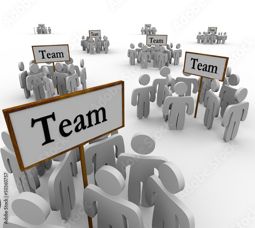 Illustration: Team Groups Signs People Teamwork Team Groups Signs People Teamwork