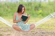 young woman on hammock