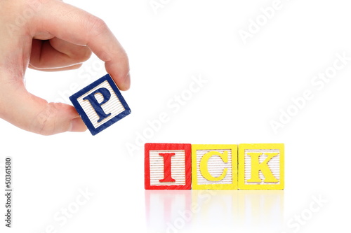 Photo: Man pick word Man pick word