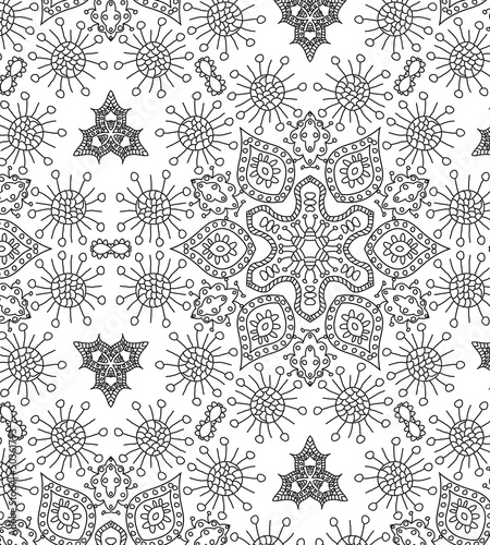 Vector: vector seamless hand drawn gray floral pattern background vector seamless hand drawn gray floral pattern background