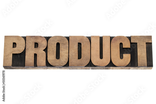 Photo: product word in wood type product word in wood type