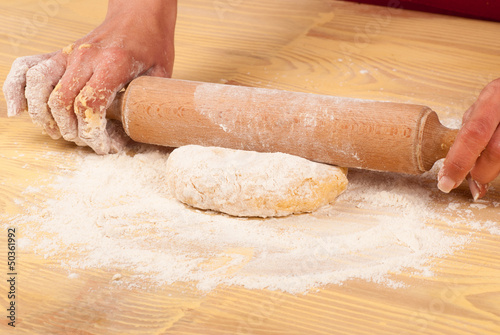 Photo: Working on dough Working on dough