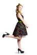 Happy woman in retro dress