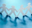 White paper people standing in a cycle and