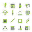 Electrical devices and equipment icons - vector icon set