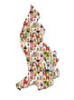 Portraits of a lot of people map of liechtenstein