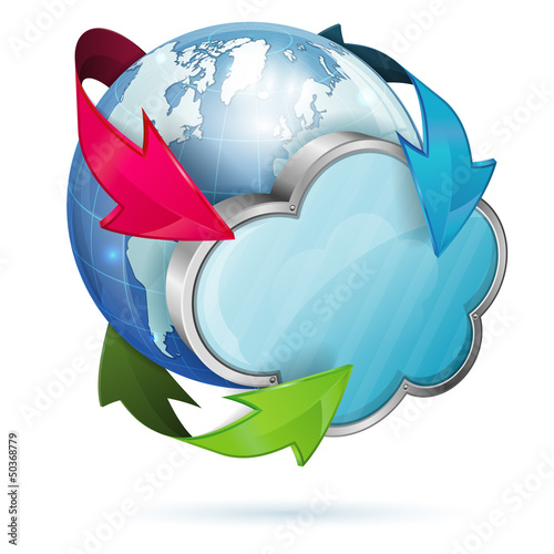 Vector: Global Access and Cloud Computing Concept Global Access and Cloud Computing Concept