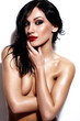 sexy young nude model with bright makeup with perfect body