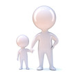 Parent and child hold hands