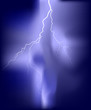 bright white lightning illustration in lilac sky